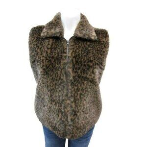 Designer Studio Size 1X Womens Leopard Print Sweater Vest #51-D
